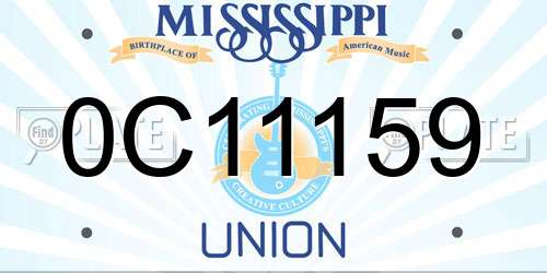 0C11159 Mississippi License Plate