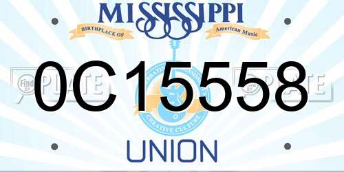 0C15558 Mississippi License Plate