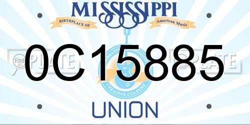 0C15885 Mississippi License Plate