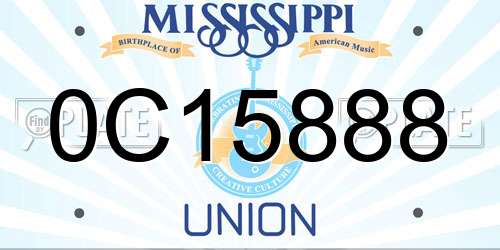 0C15888 Mississippi License Plate