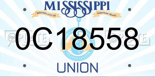 0C18558 Mississippi License Plate