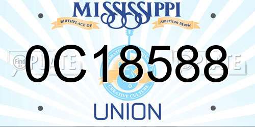 0C18588 Mississippi License Plate