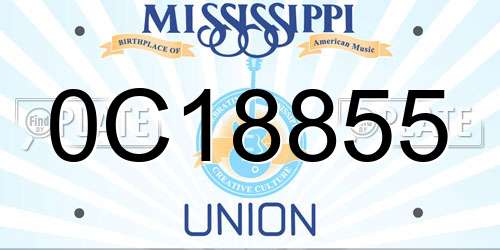 0C18855 Mississippi License Plate
