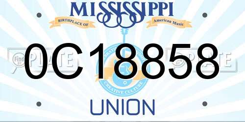 0C18858 Mississippi License Plate