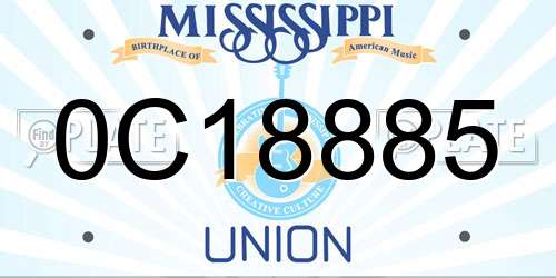 0C18885 Mississippi License Plate