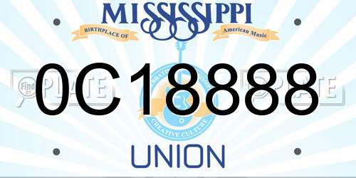0C18888 Mississippi License Plate