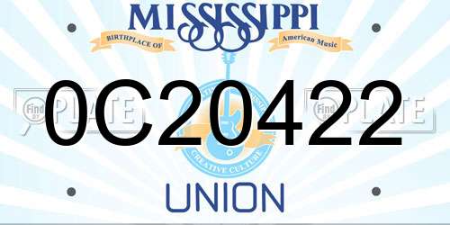 0C20422 Mississippi License Plate