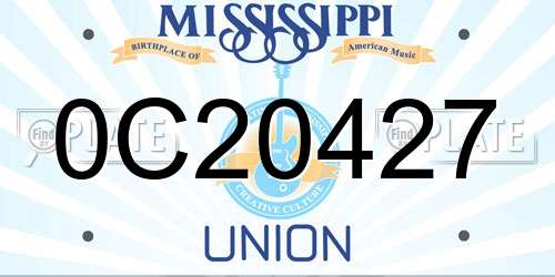 0C20427 Mississippi License Plate