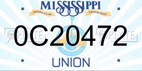 0C20472 Mississippi License Plate