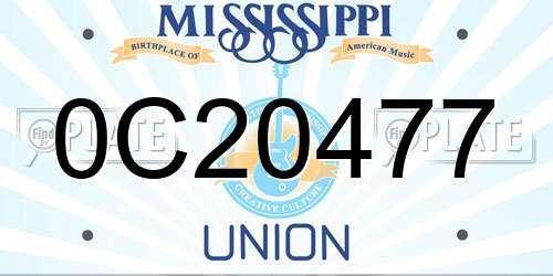 0C20477 Mississippi License Plate