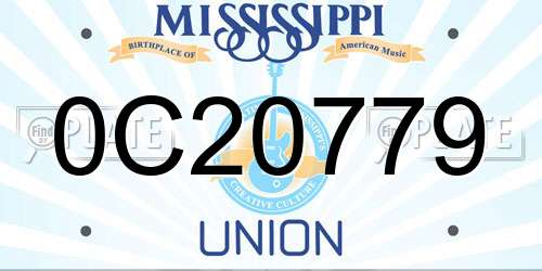 0C20779 Mississippi License Plate