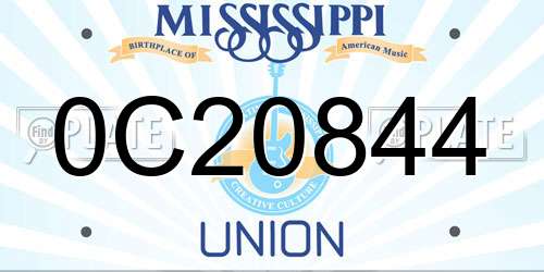 0C20844 Mississippi License Plate