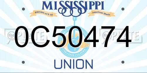 0C50474 Mississippi License Plate