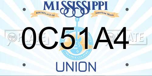 0C51A4 Mississippi License Plate