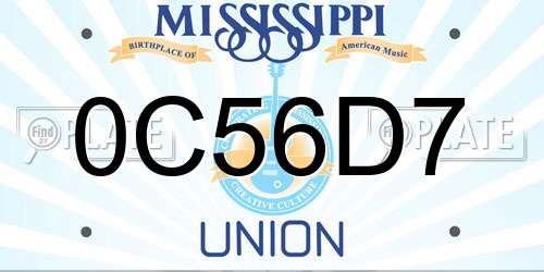 0C56D7 Mississippi License Plate