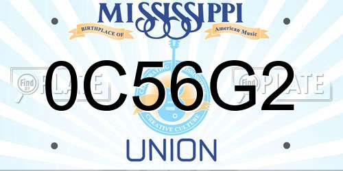 0C56G2 Mississippi License Plate