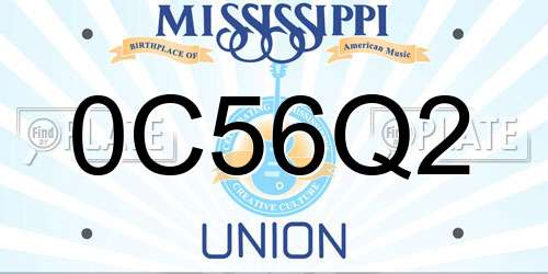 0C56Q2 Mississippi License Plate