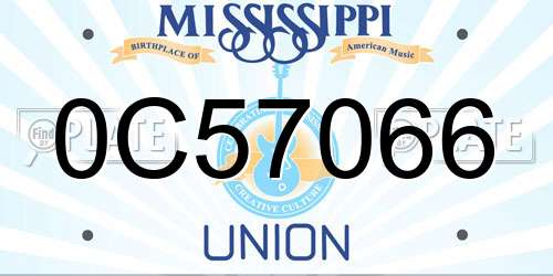 0C57066 Mississippi License Plate