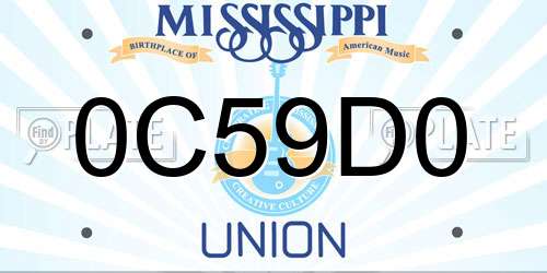 0C59D0 Mississippi License Plate