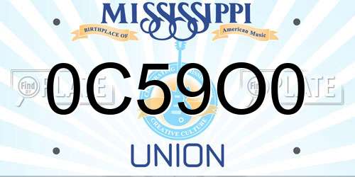 0C59O0 Mississippi License Plate