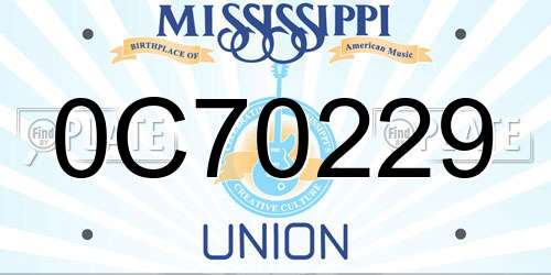 0C70229 Mississippi License Plate