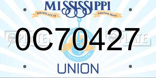 0C70427 Mississippi License Plate