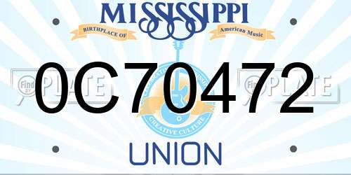 0C70472 Mississippi License Plate