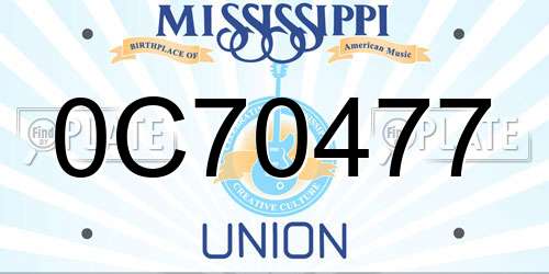 0C70477 Mississippi License Plate