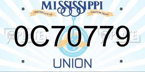 0C70779 Mississippi License Plate