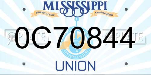 0C70844 Mississippi License Plate
