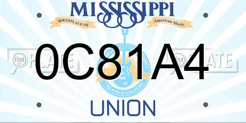 0C81A4 Mississippi License Plate
