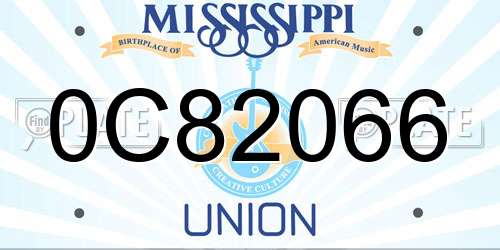0C82066 Mississippi License Plate