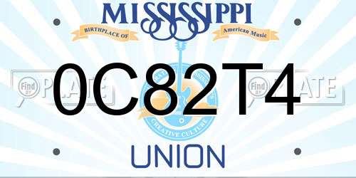 0C82T4 Mississippi License Plate