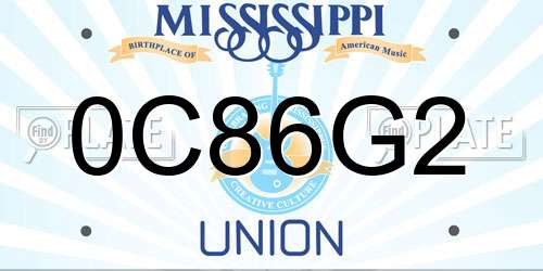 0C86G2 Mississippi License Plate