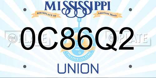 0C86Q2 Mississippi License Plate