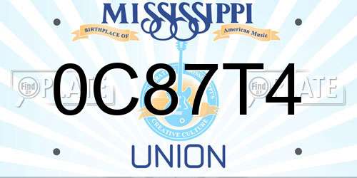 0C87T4 Mississippi License Plate