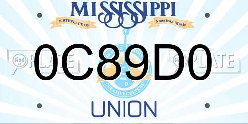 0C89D0 Mississippi License Plate