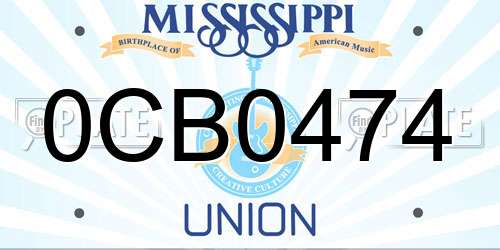 0CB0474 Mississippi License Plate