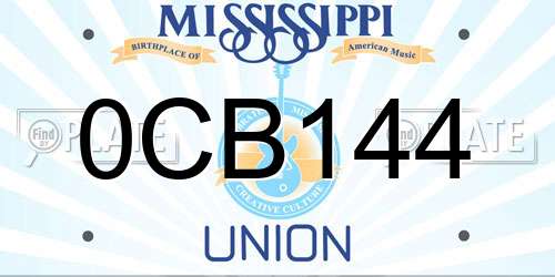 0CB144 Mississippi License Plate