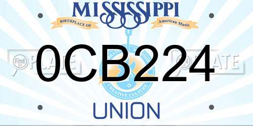 0CB224 Mississippi License Plate