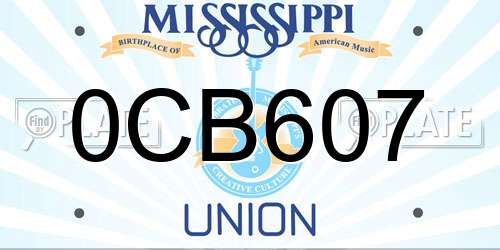 0CB607 Mississippi License Plate