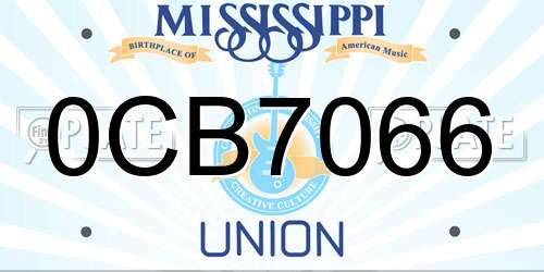 0CB7066 Mississippi License Plate