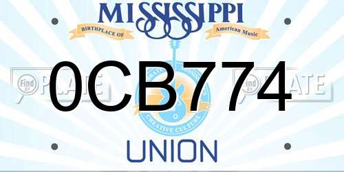 0CB774 Mississippi License Plate