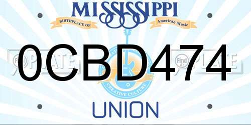 0CBD474 Mississippi License Plate