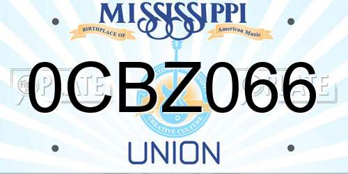 0CBZ066 Mississippi License Plate