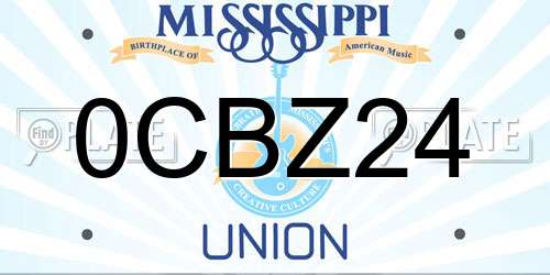 0CBZ24 Mississippi License Plate