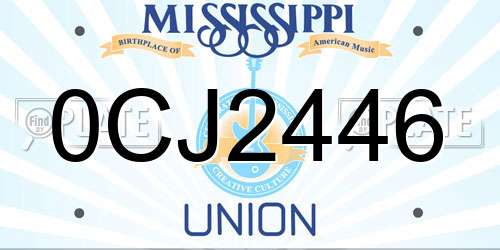 0CJ2446 Mississippi License Plate