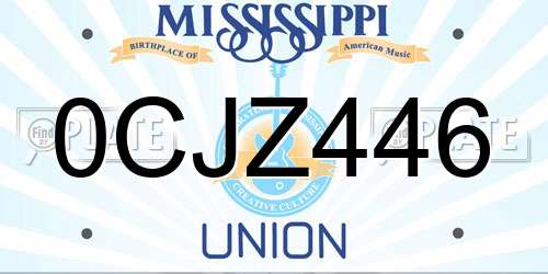 0CJZ446 Mississippi License Plate