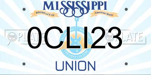 0CLI23 Mississippi License Plate