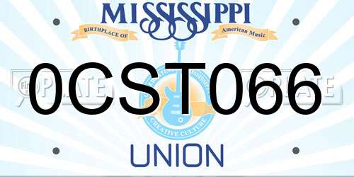 0CST066 Mississippi License Plate